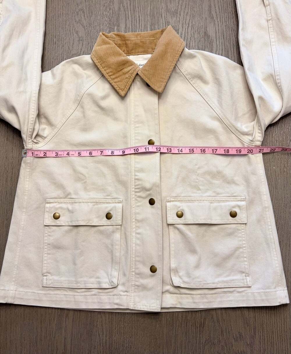 NWOT Madewell The Billie Short Jacket Size M Cream Corduroy Collar Barn - Picture 9 of 15
